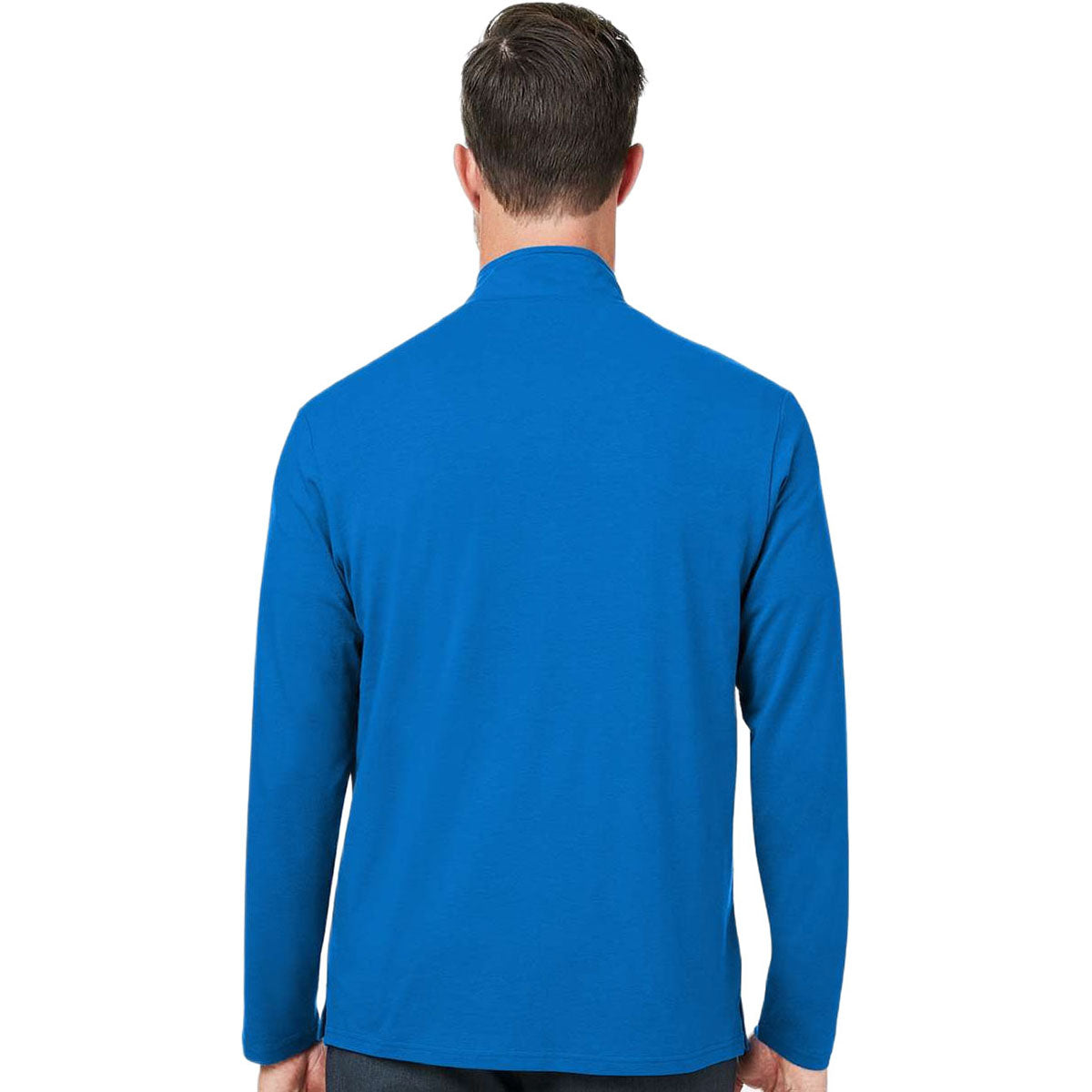 Devon & Jones Men's French Blue Raleigh Stretch Quarter-Zip Pullover