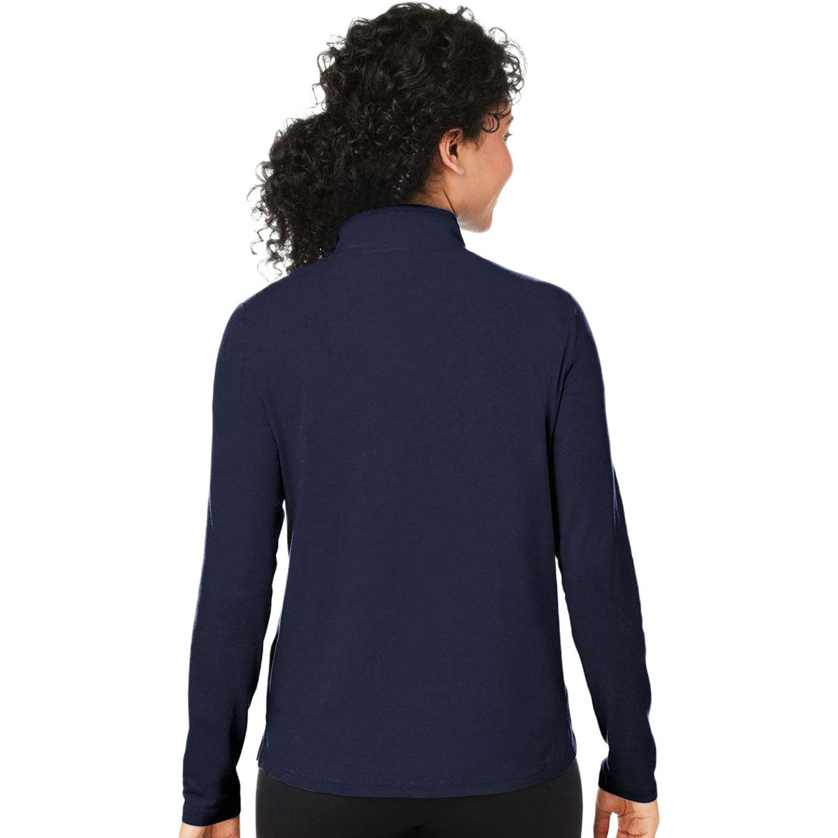 Devon & Jones Women's Navy Raleigh Stretch Quarter-Zip Pullover