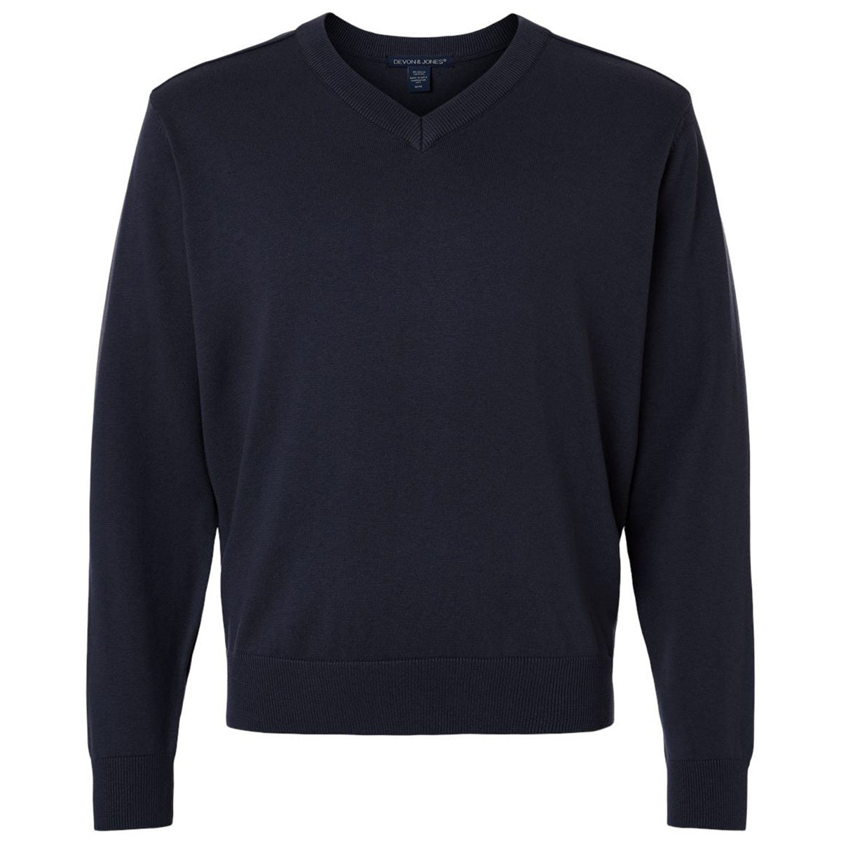 Devon & Jones Men's Navy New Classics V-Neck Sweater