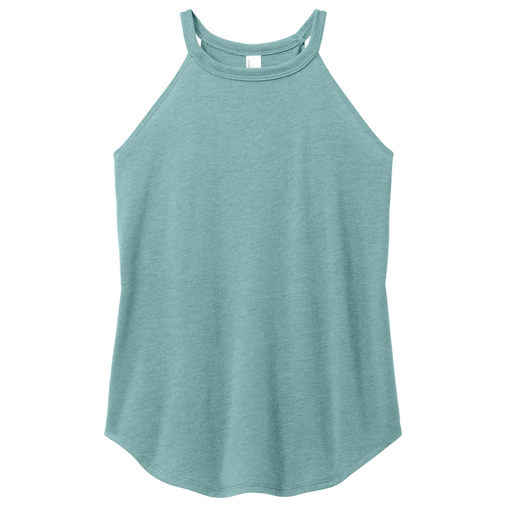 District Women's Heathered Eucalyptus Blue Perfect Tri Rocker Tank