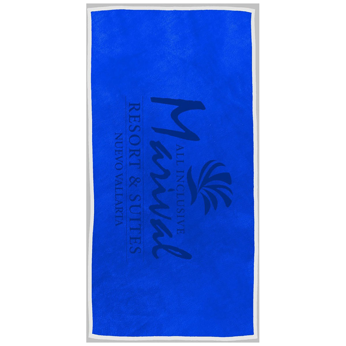 The Magnet Group Royal Blue/White Border The Edge Beach Towel