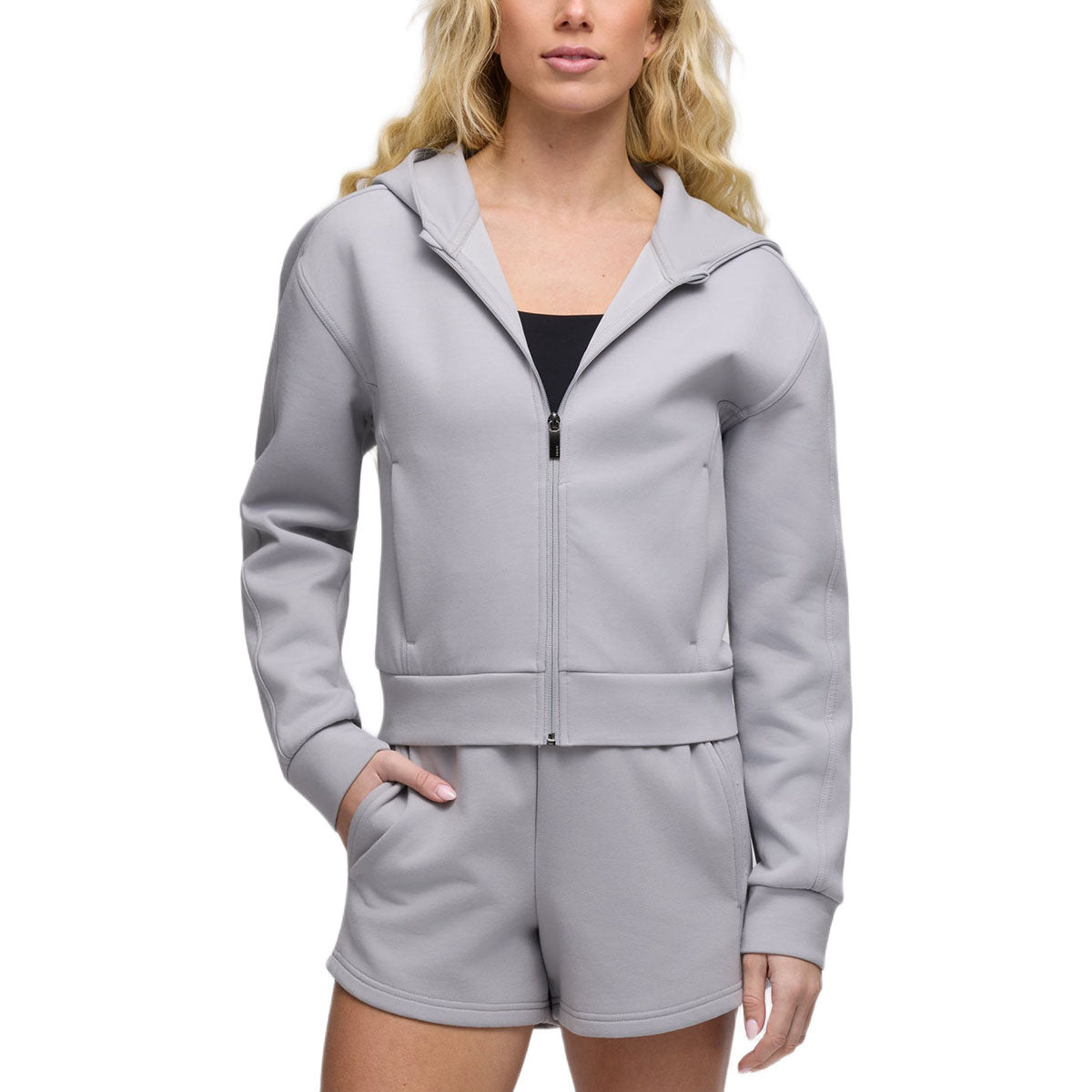 UNRL Women's Core Grey Essence Full-Zip Hoodie