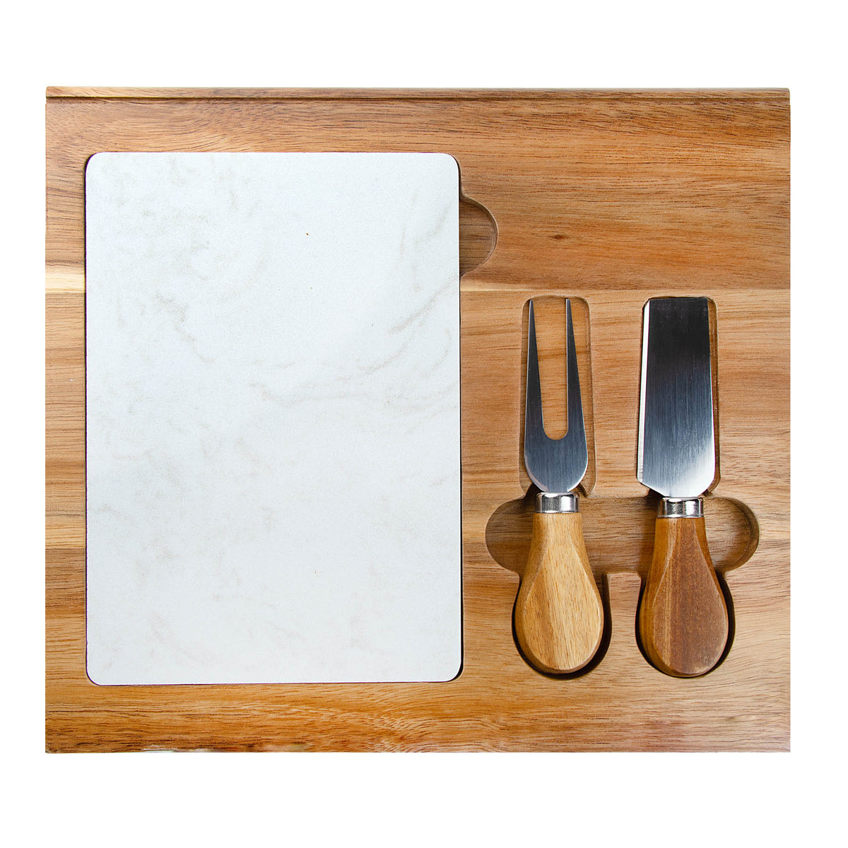 Logomark Carson Natural 4-Piece Acacia Wood Cheese Set