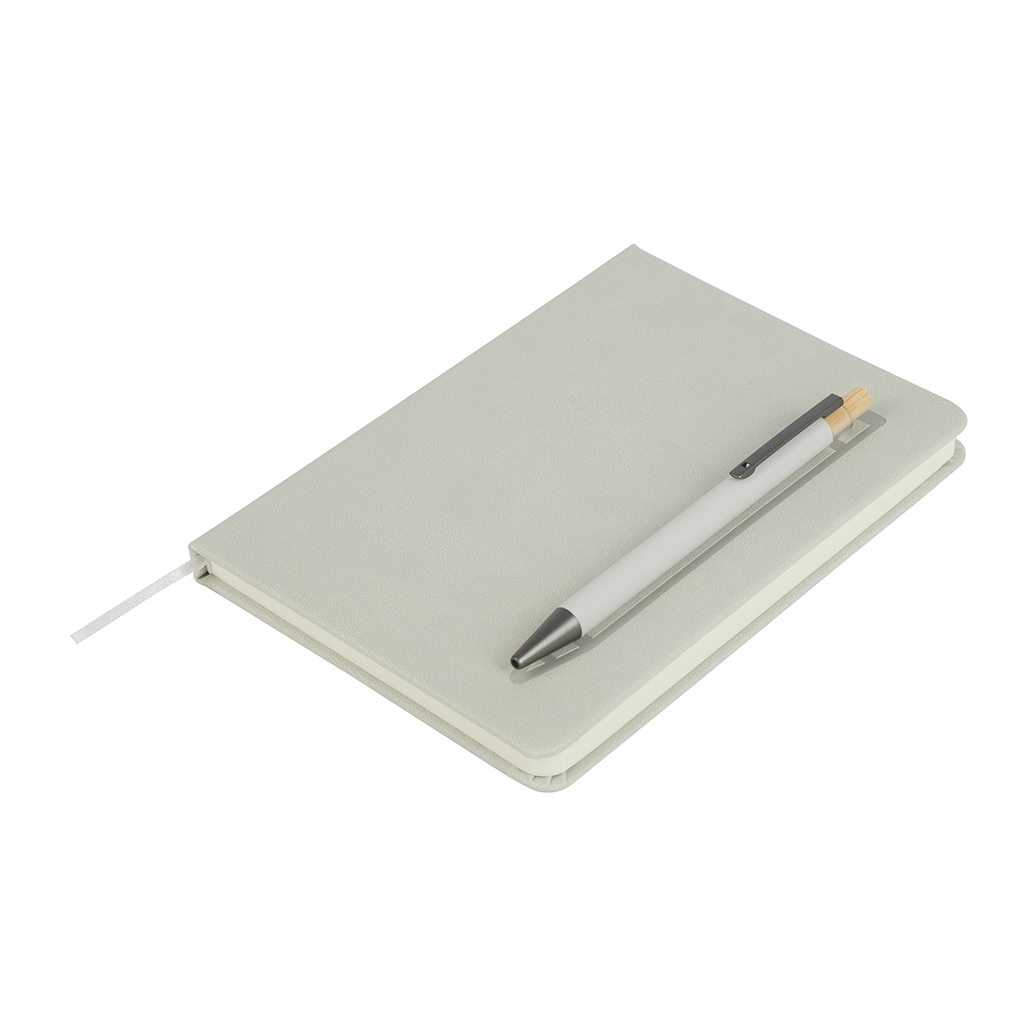 Logomark Grey Manhattan II Gift Set w/Magnetic Journal & Recycled Pen