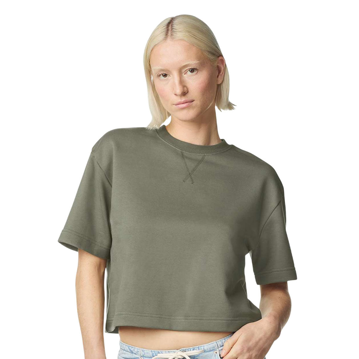 American Apparel Women's Lieutenant French Terry Mid-Length Boxy Top