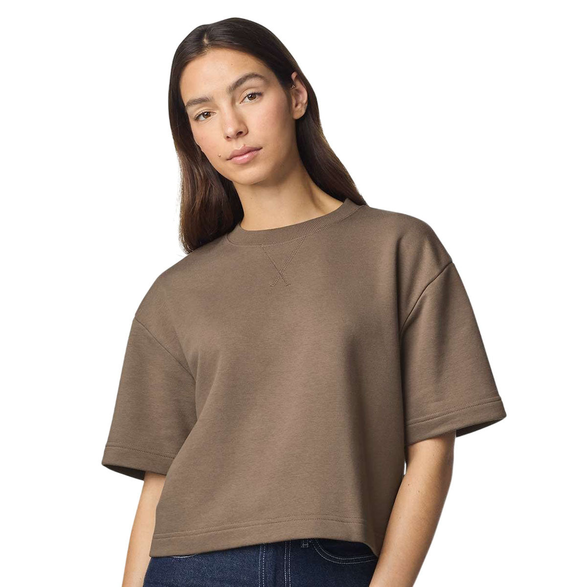 American Apparel Women's Savana French Terry Mid-Length Boxy Top