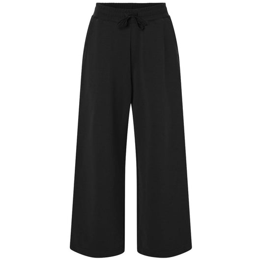 American Apparel Women's Black French Terry Wide Leg Pants
