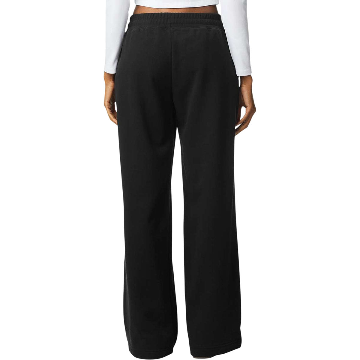 American Apparel Women's Black French Terry Wide Leg Pants
