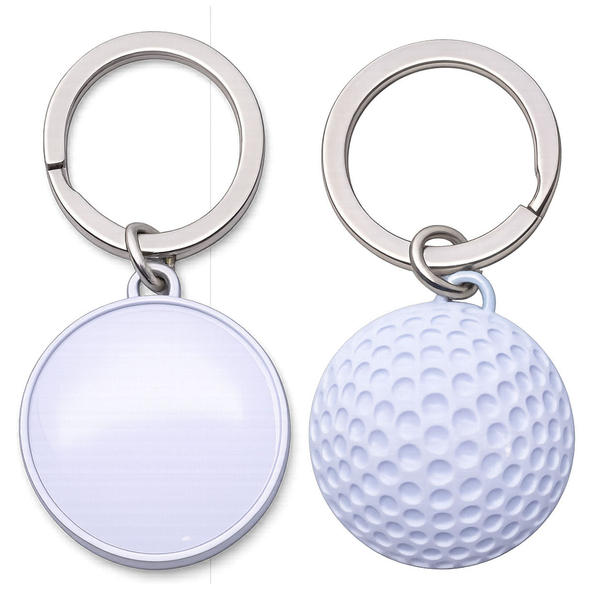 Ball Pro White Golf Ball Shaped Metal Keychain