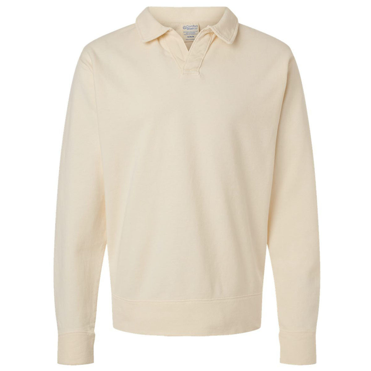 ComfortWash by Hanes Men's Parchment Garment-Dyed Polo Collar Sweatshirt