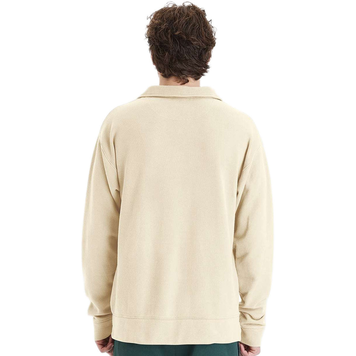 ComfortWash by Hanes Men's Parchment Garment-Dyed Polo Collar Sweatshirt