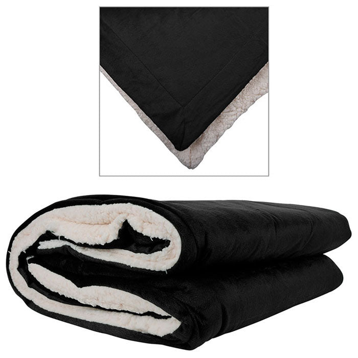 Logomark Black Stonebridge Micro Mink Sherpa Blanket