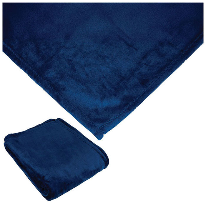 Logomark Navy Fairmont Mink Touch Blanket