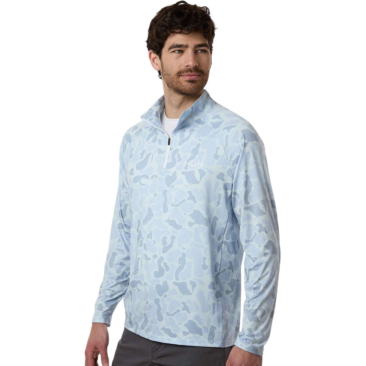 HUK Men's Sky Airweight KC Printed Quarter-Zip Pullover