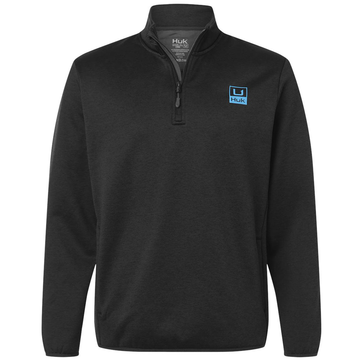 HUK Men's Heather Black Cold Front Quarter-Zip