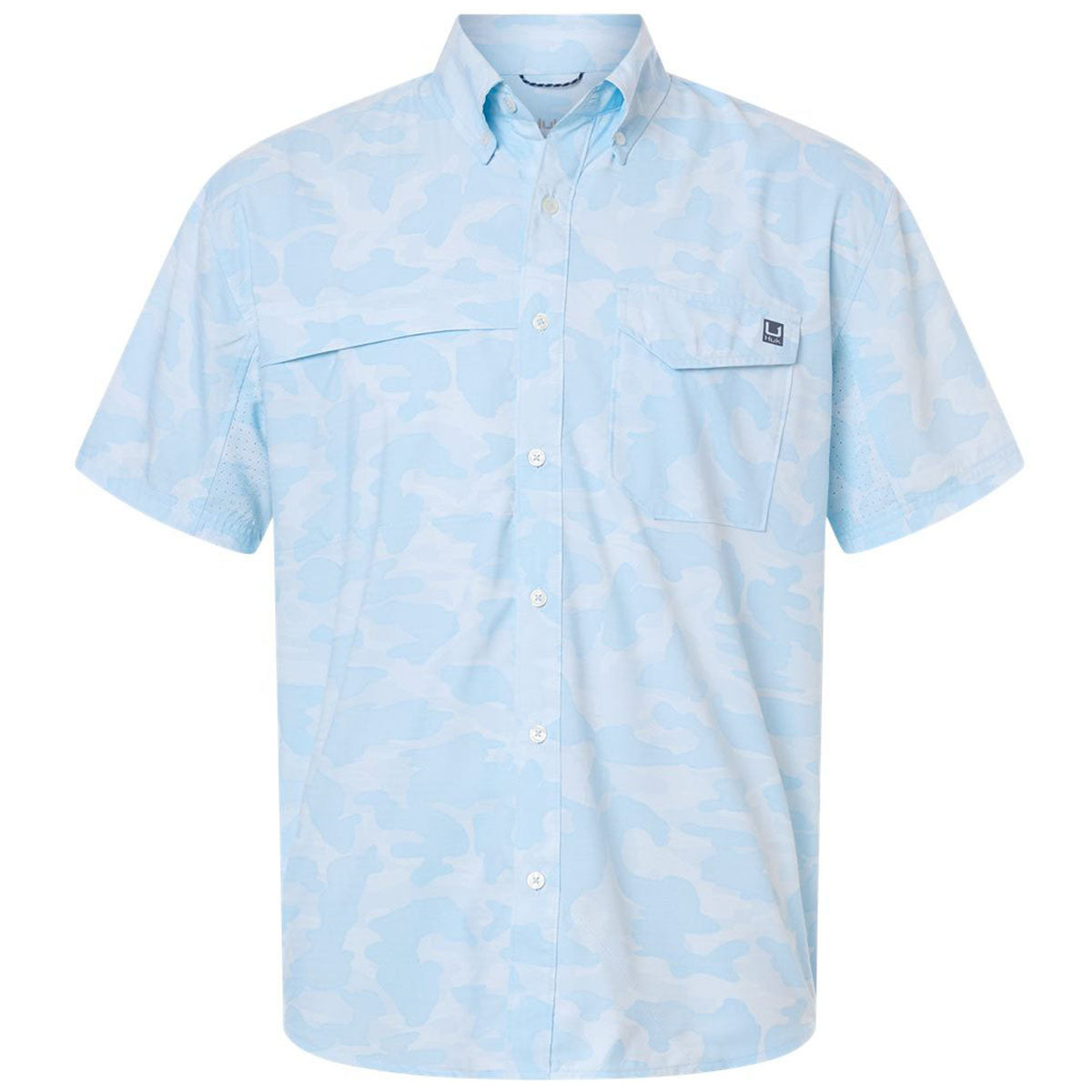 HUK Men's Coastal Drift Tidepoint Printed Short Sleeve Shirt