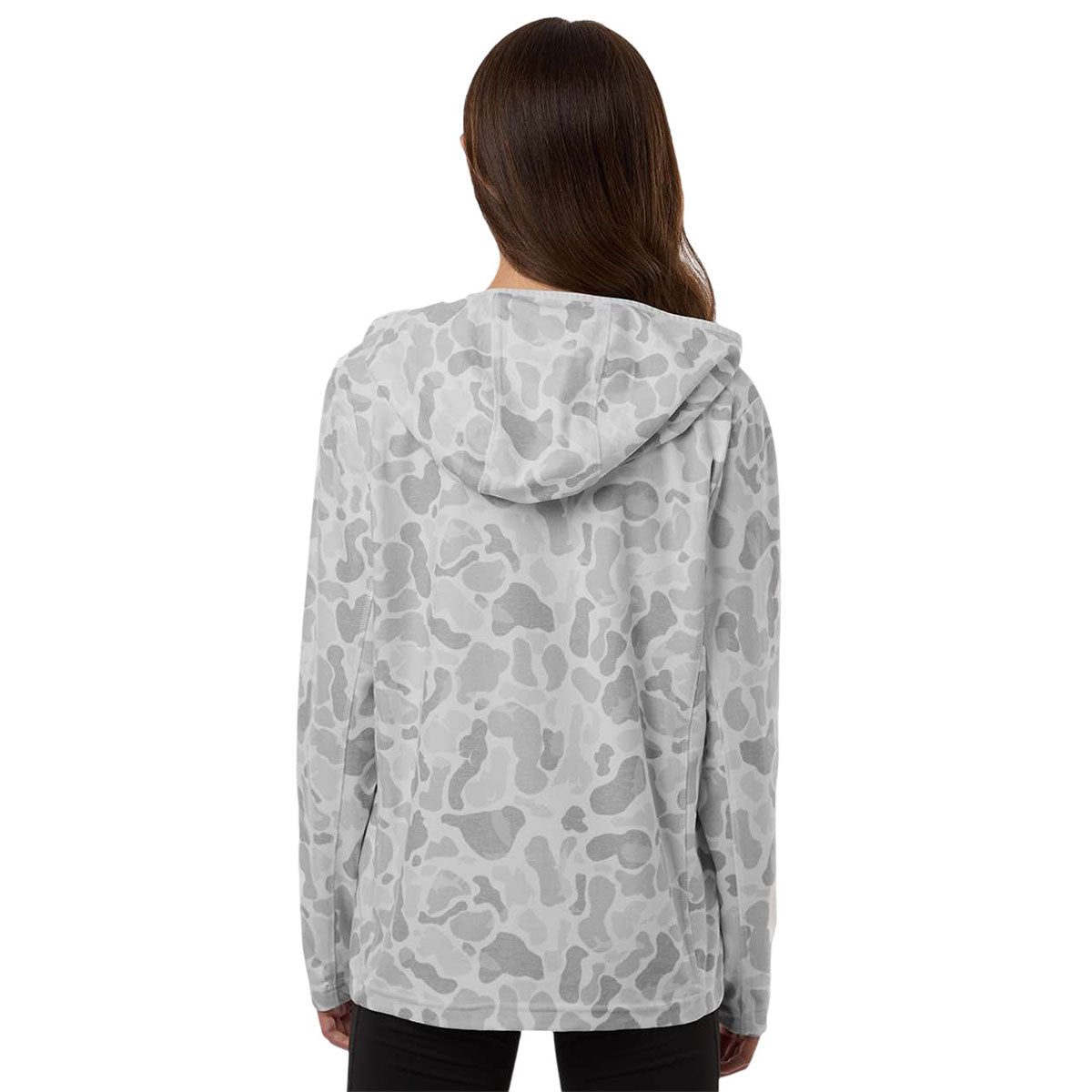 HUK Women's White Coldfront+ KC Print Hooded Sweatshirt