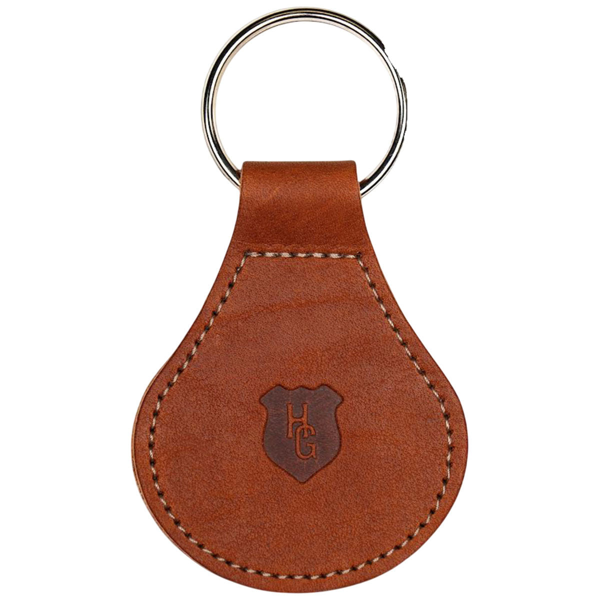 Heritage Gear Tan Leather with Silver Metal Key Fob
