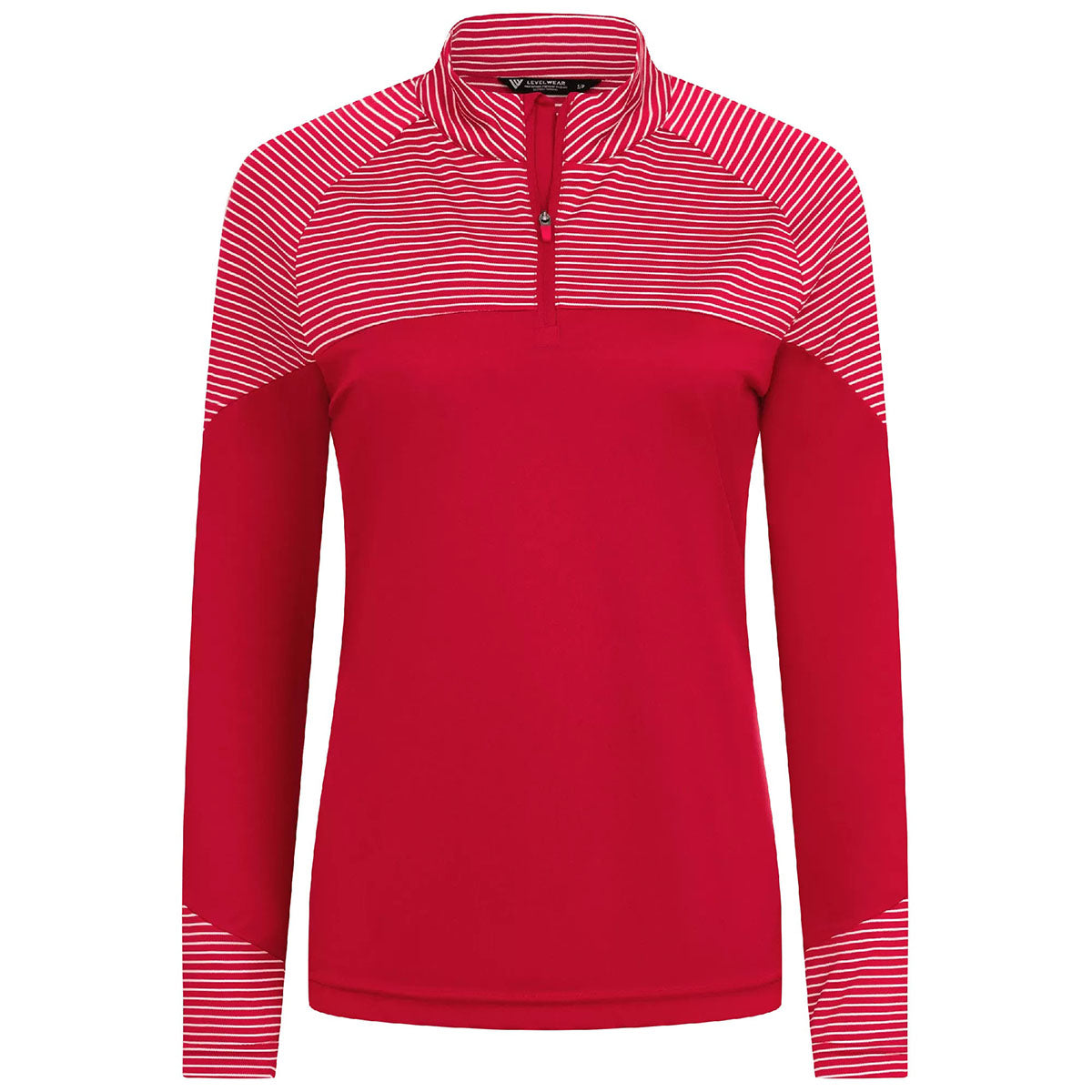 Levelwear Women's Flame Red Classic Stripes Pullover