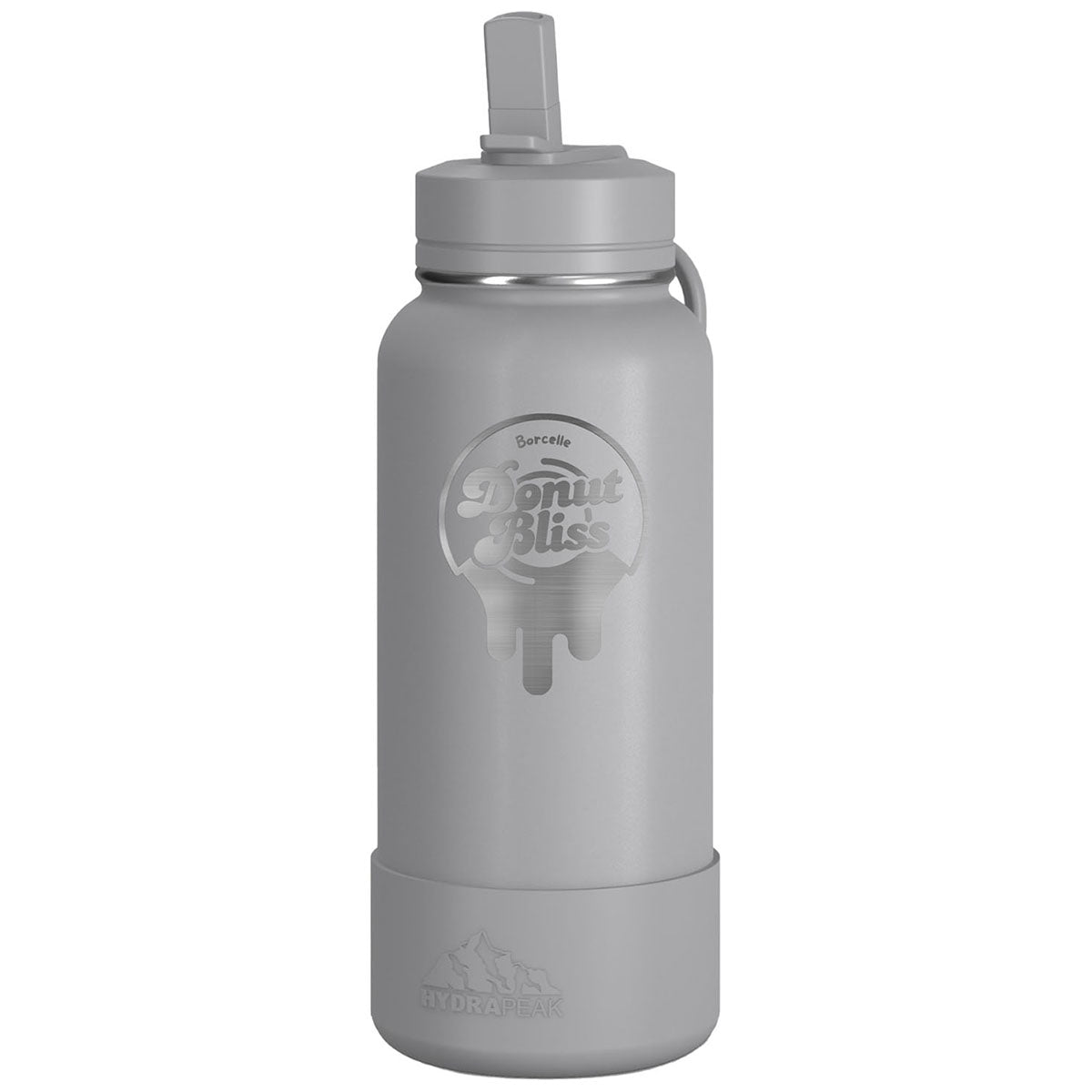 Hydrapeak Grey 32oz Insulated Water Bottle w/ Straw Lid