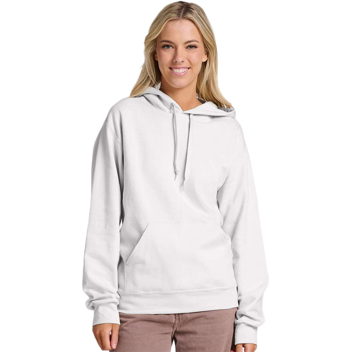 Jerzees Unisex White Ultimate CVC Hooded Sweatshirt