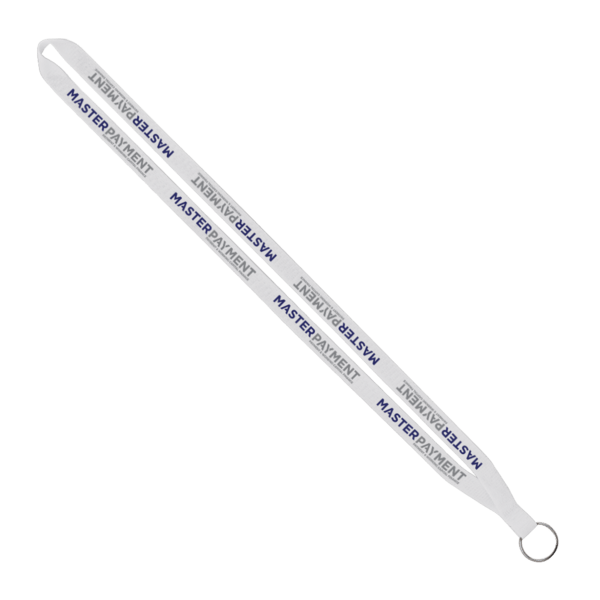 Snugz White 1/2" Polyester Lanyard with Sewn Silver Metal Split-Ring