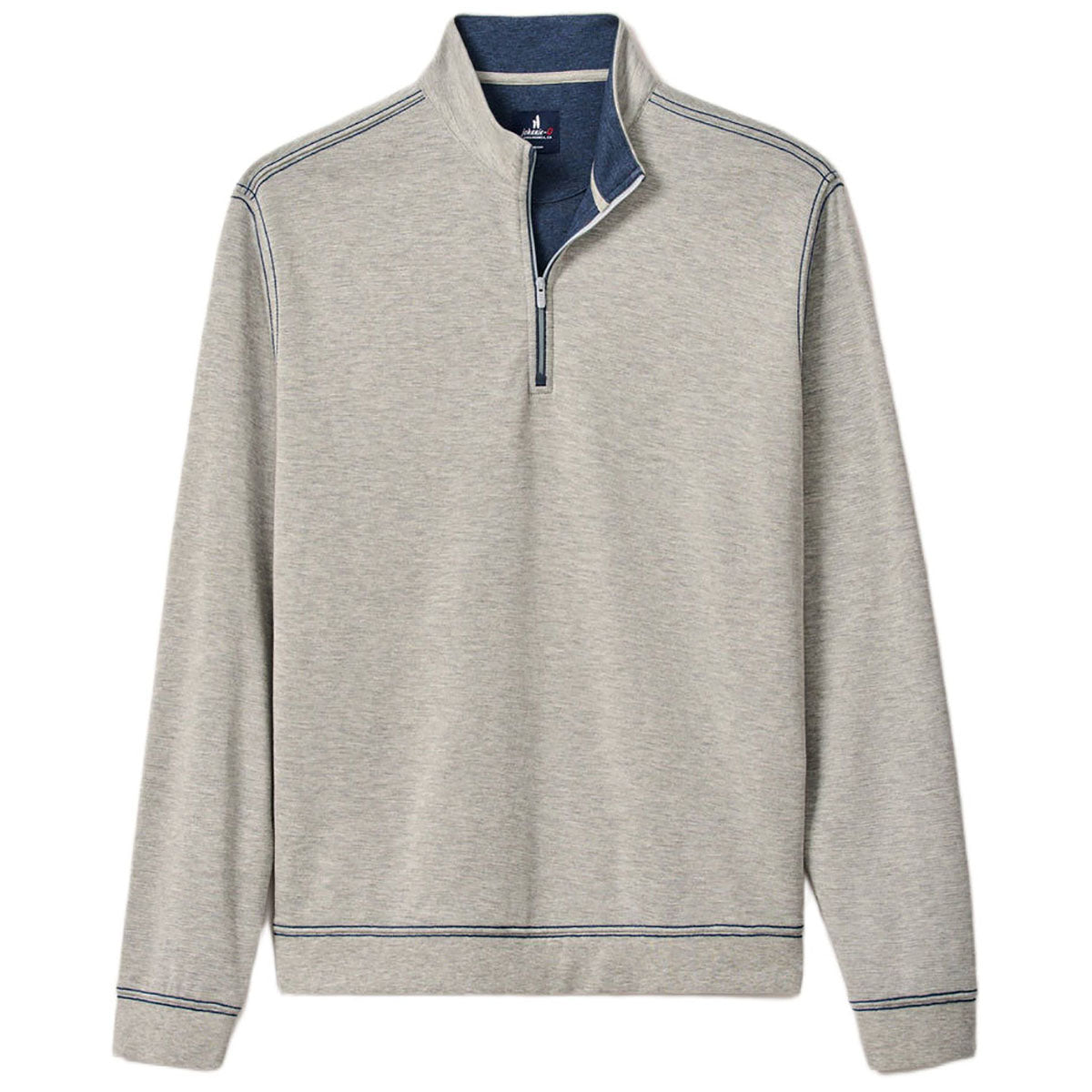 Johnnie-O Men's Light Grey Hanks Lightweight Textured Quarter Zip Pullover