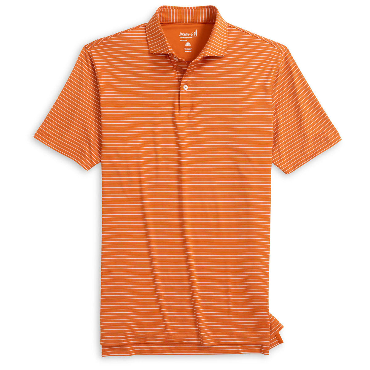 Johnnie-O Men's Burnt Orange Beau Stripe Performance Jersey Polo