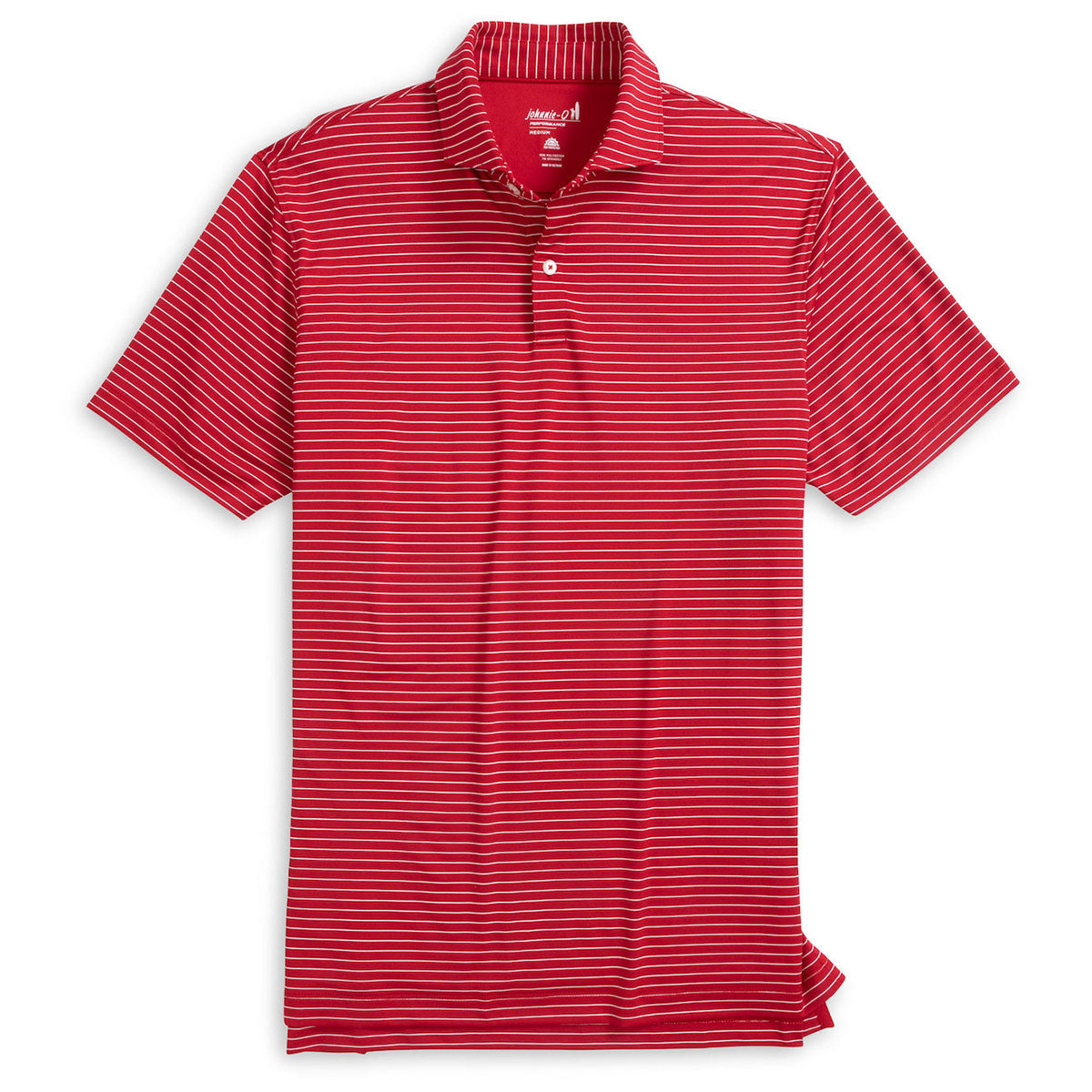Johnnie-O Men's Crimson Beau Stripe Performance Jersey Polo