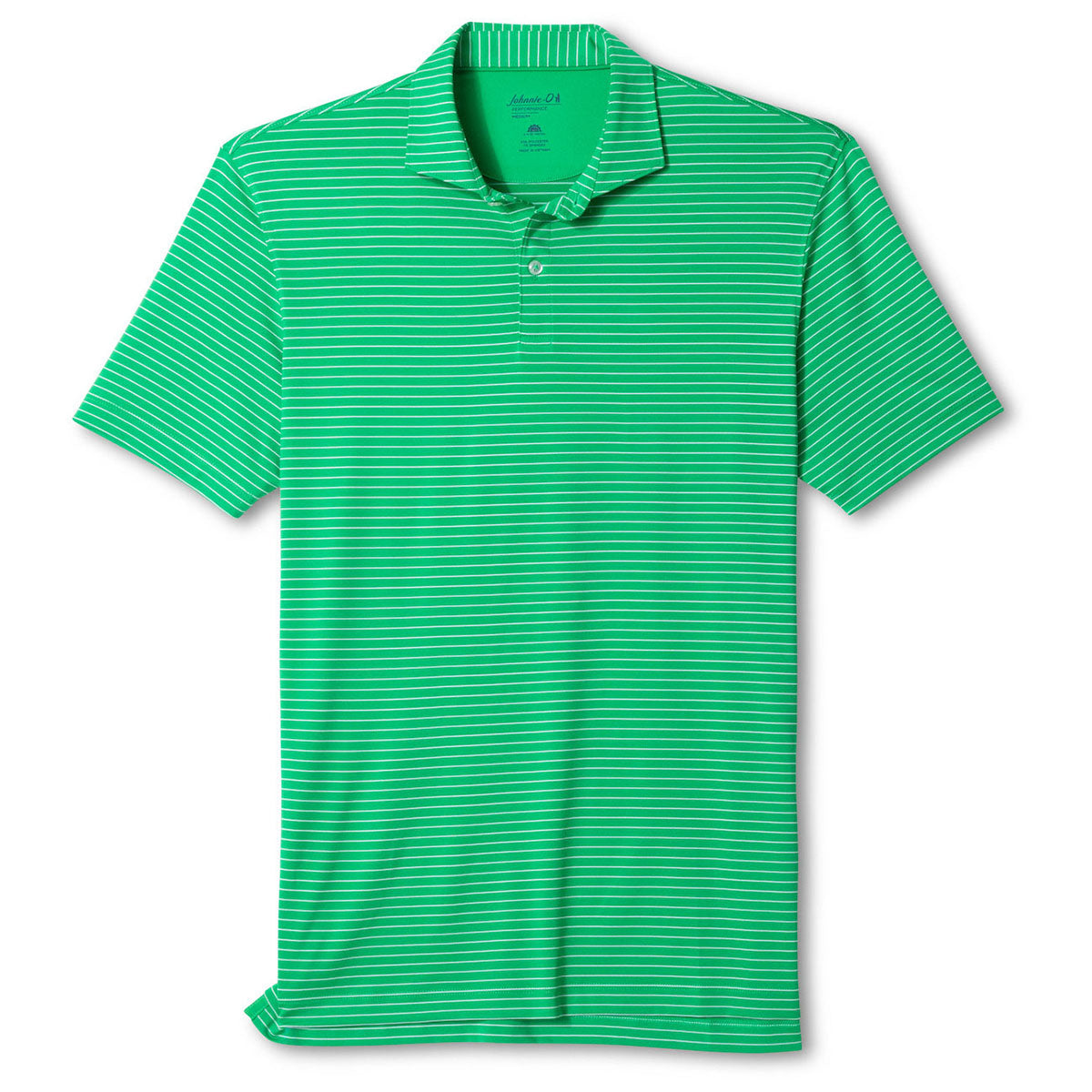 Johnnie-O Men's Kelly Green Beau Stripe Performance Jersey Polo