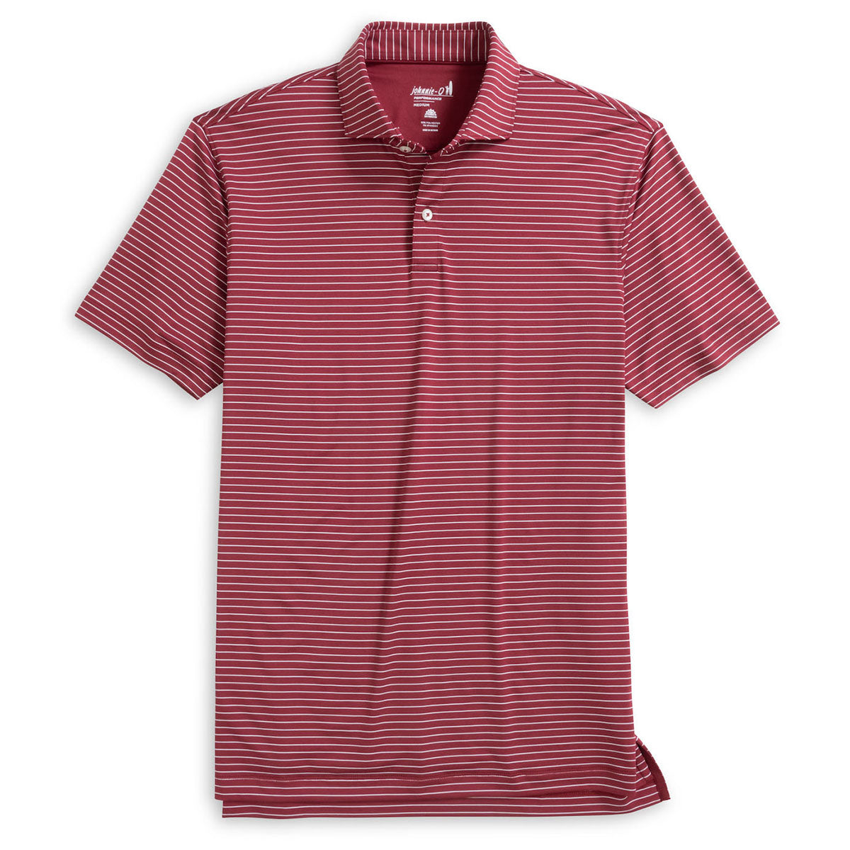 Johnnie-O Men's Maroon 1 Beau Stripe Performance Jersey Polo
