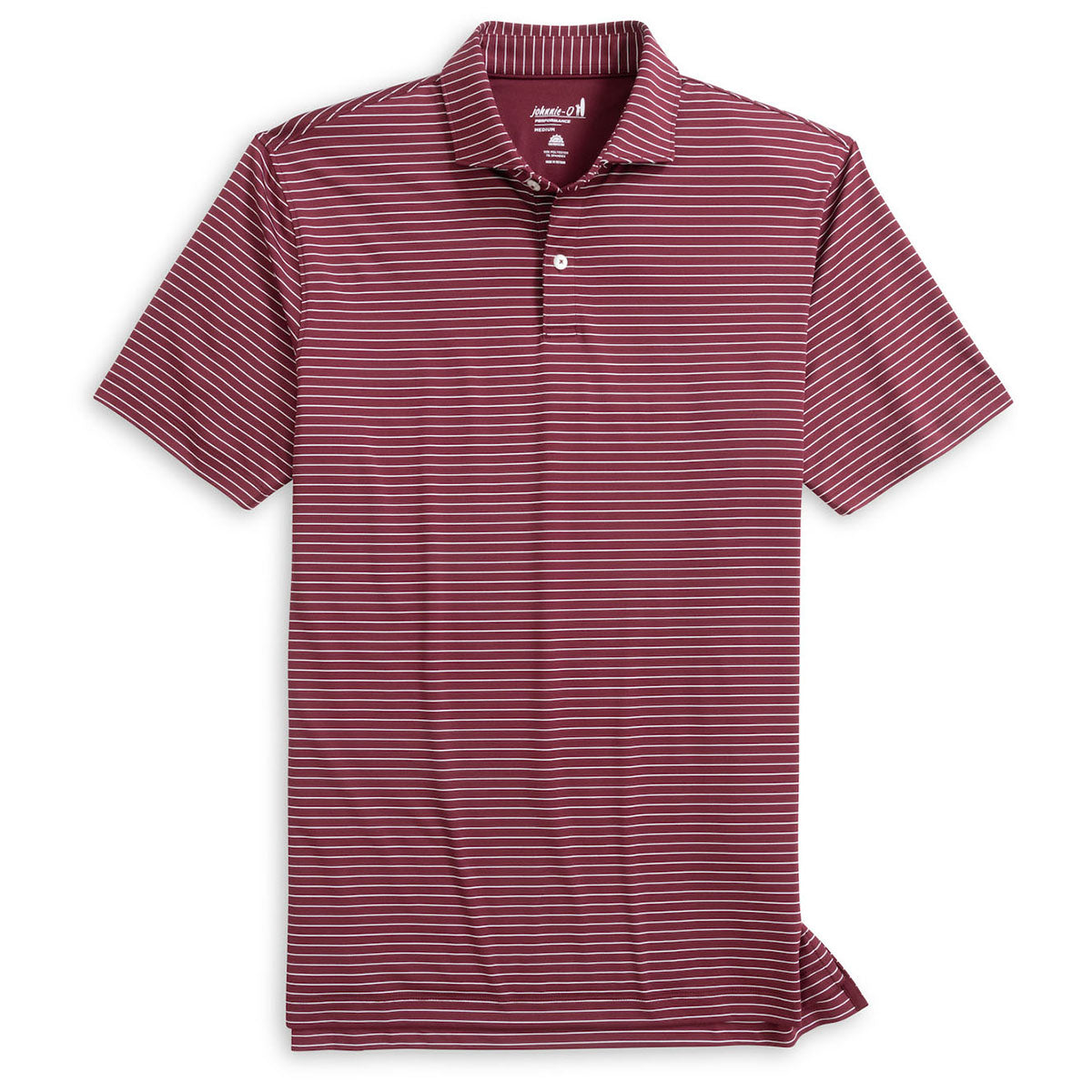 Johnnie-O Men's Maroon 3 Beau Stripe Performance Jersey Polo