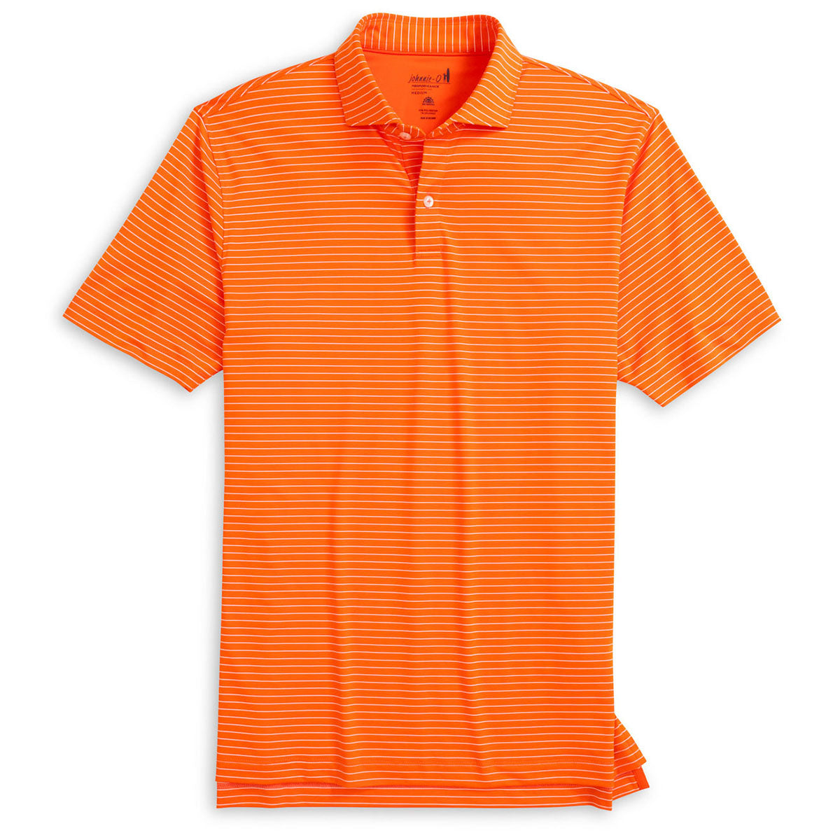 Johnnie-O Men's Orange 3 Beau Stripe Performance Jersey Polo