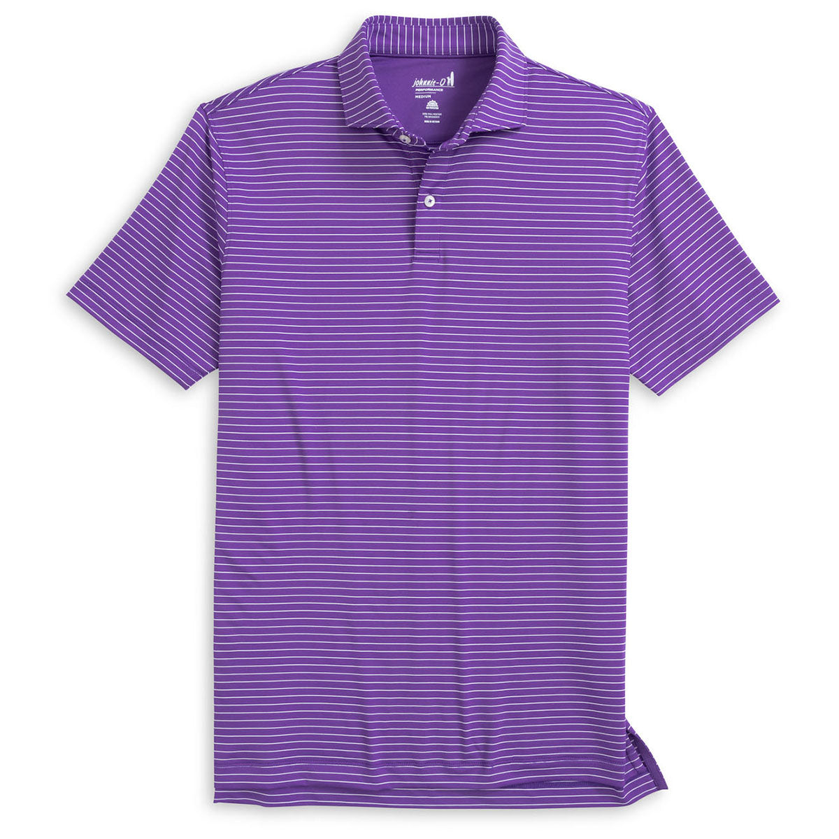 Johnnie-O Men's Purple 1 Beau Stripe Performance Jersey Polo