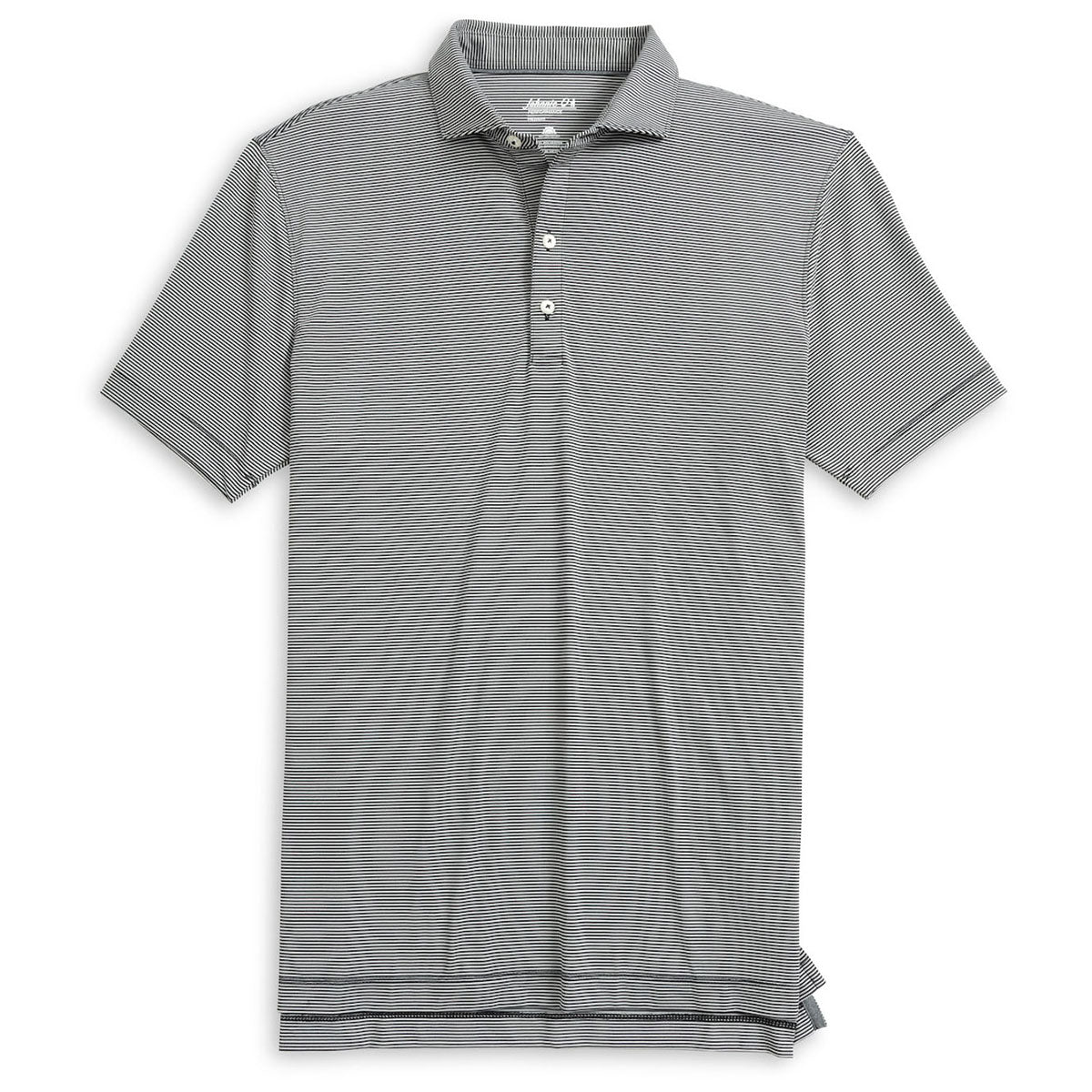 Johnnie-O Men's Black Seal Lyndonn Striped Jersey Performance Polo