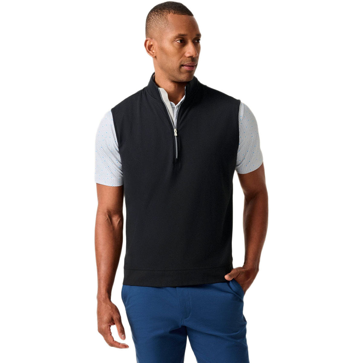 Johnnie-O Men's Black Torque 1/4 Zip Performance Vest