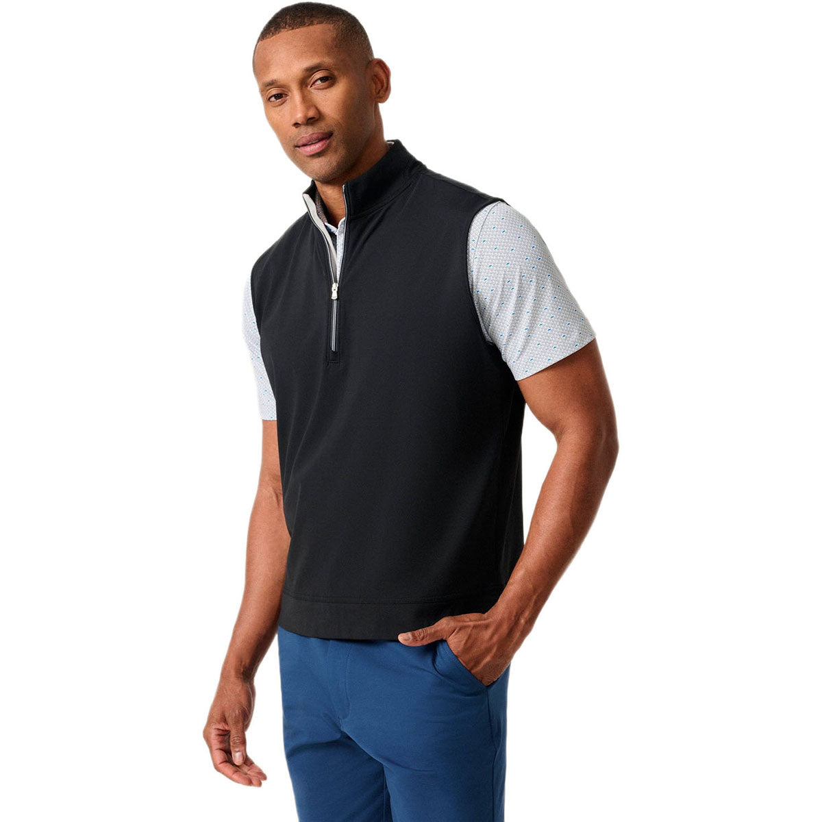 Johnnie-O Men's Black Torque 1/4 Zip Performance Vest
