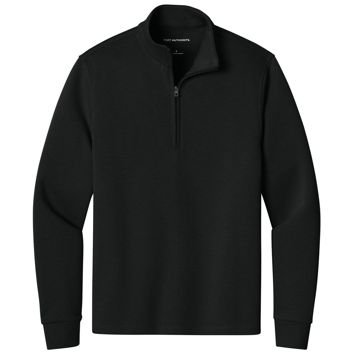Port Authority Men's Deep Black Wearever Signature Double Pique 1/4-Zip