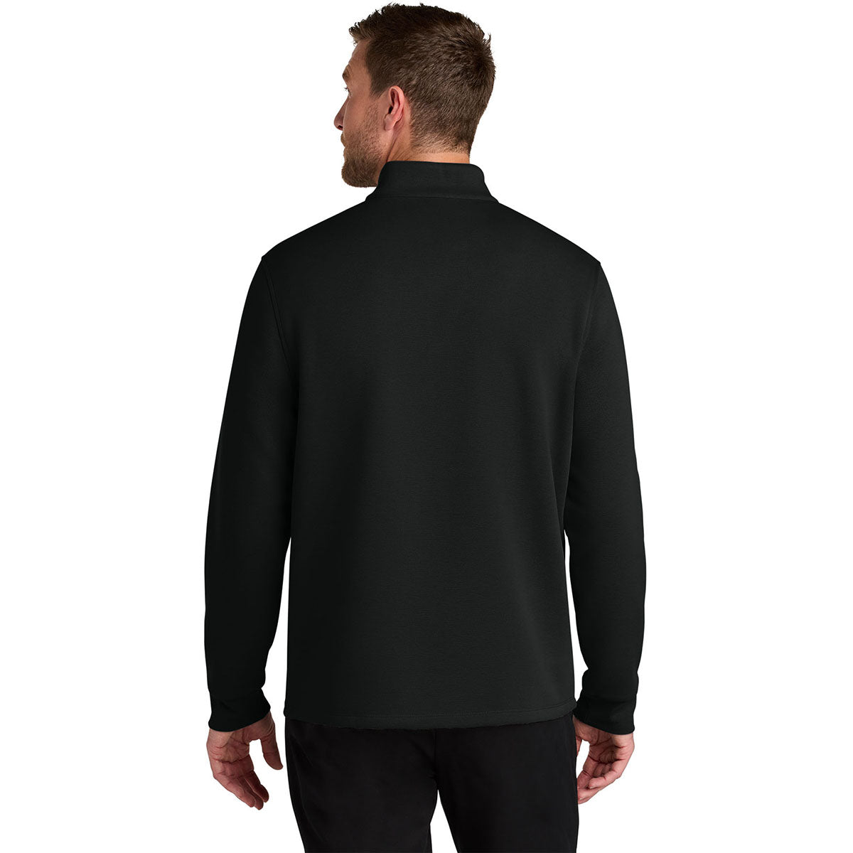 Port Authority Men's Deep Black Wearever Signature Double Pique 1/4-Zip