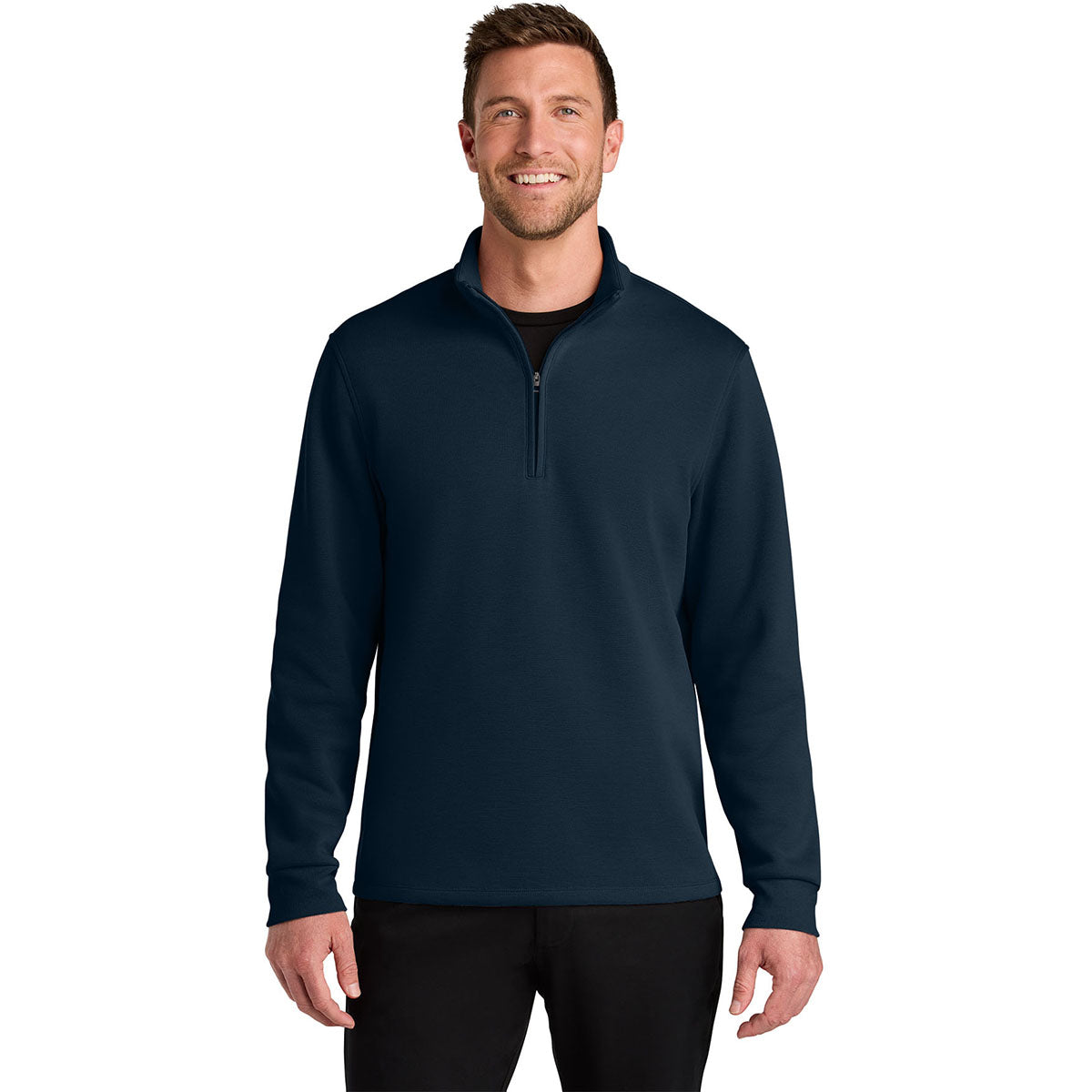 Port Authority Men's River Blue Navy Wearever Signature Double Pique 1/4-Zip