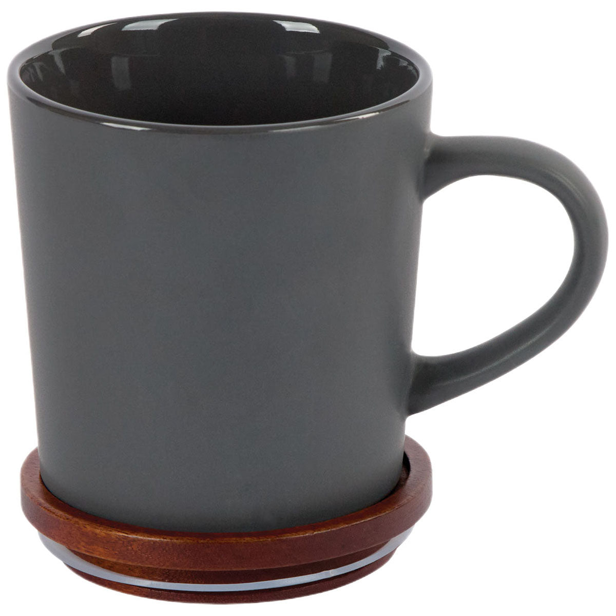Logomark Grey Copenhagen 16 oz. Ceramic Mug with Wood Lid