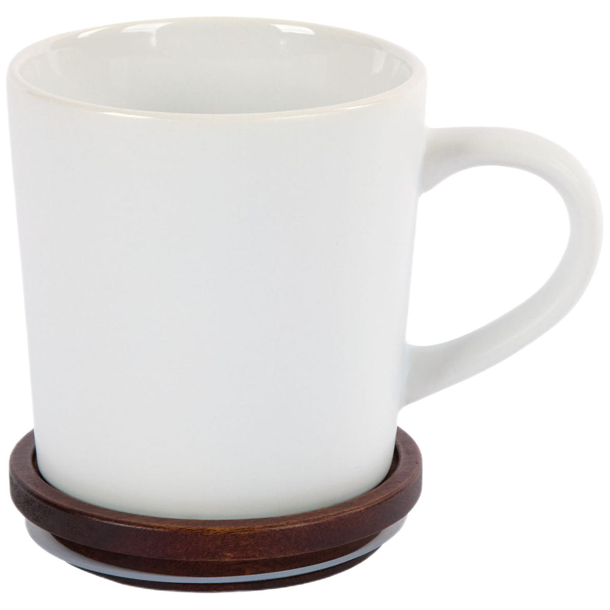 Logomark White Copenhagen 16 oz. Ceramic Mug with Wood Lid