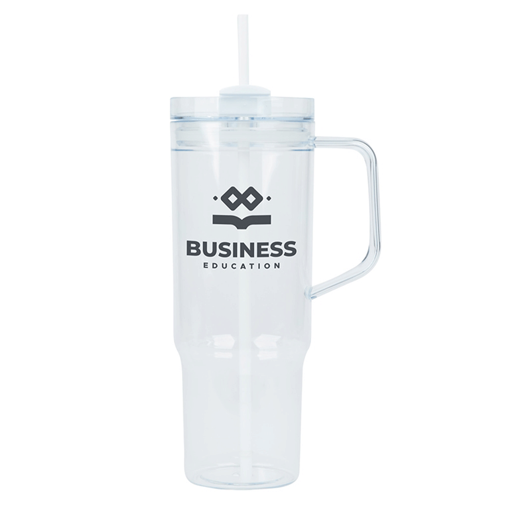 Logomark Clear/White Oliver 40 oz. Clear AS Travel Mug