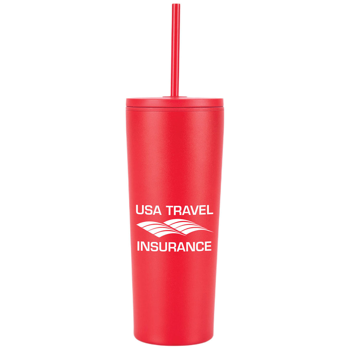 Logomark Red Bayard 24 oz. Double Wall Steel/PP Liner Straw Tumbler
