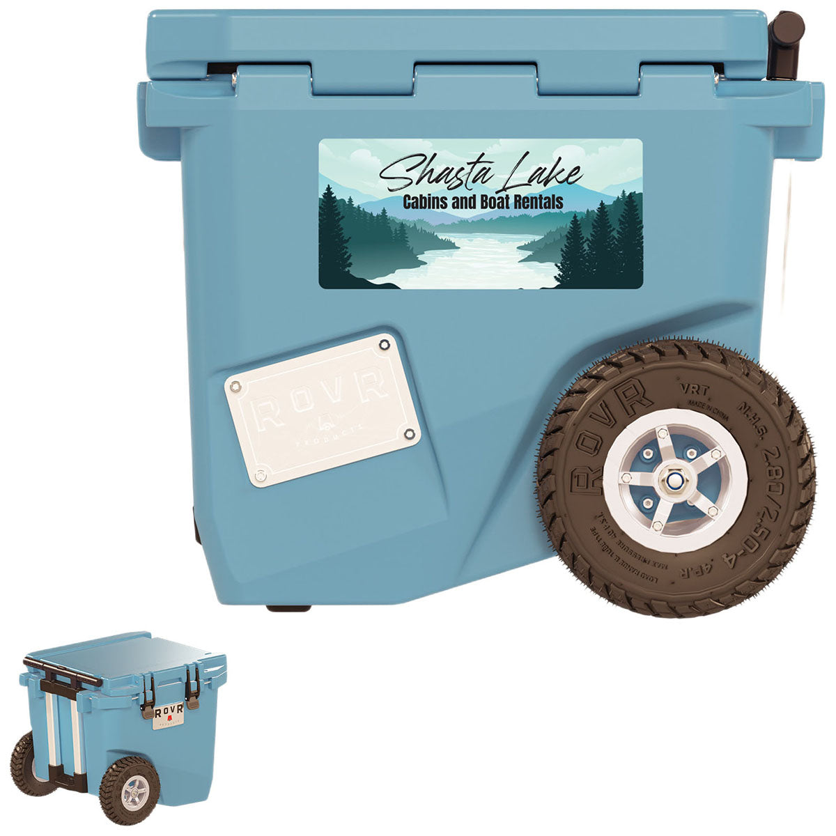 RovR Light Blue RollR 45qt Wheeled Hard Cooler