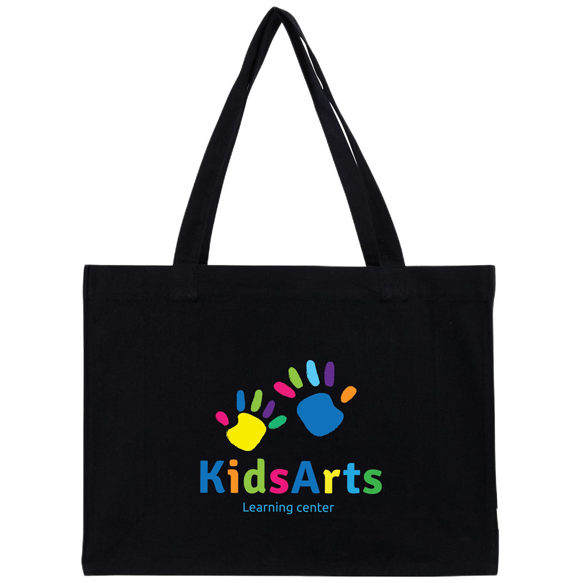 Logomark Black Juliette 10 oz. Recycled Cotton Shopper Tote