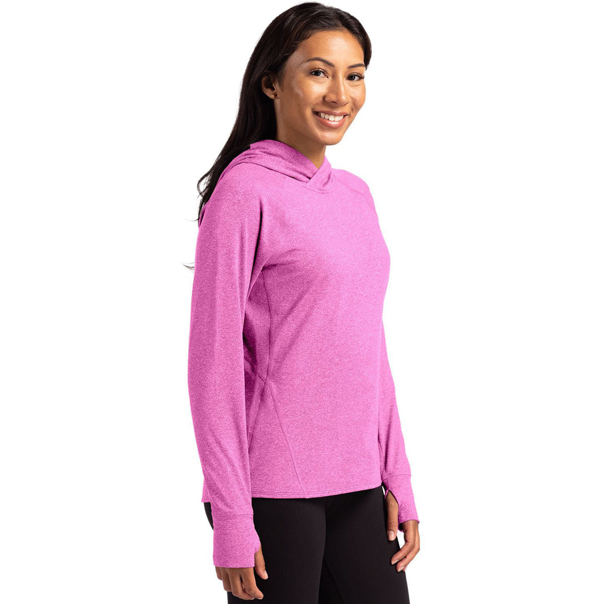 Cutter & Buck Women's Gelato Heather Adapt Knit Recycled Heathered Hooded Pullover