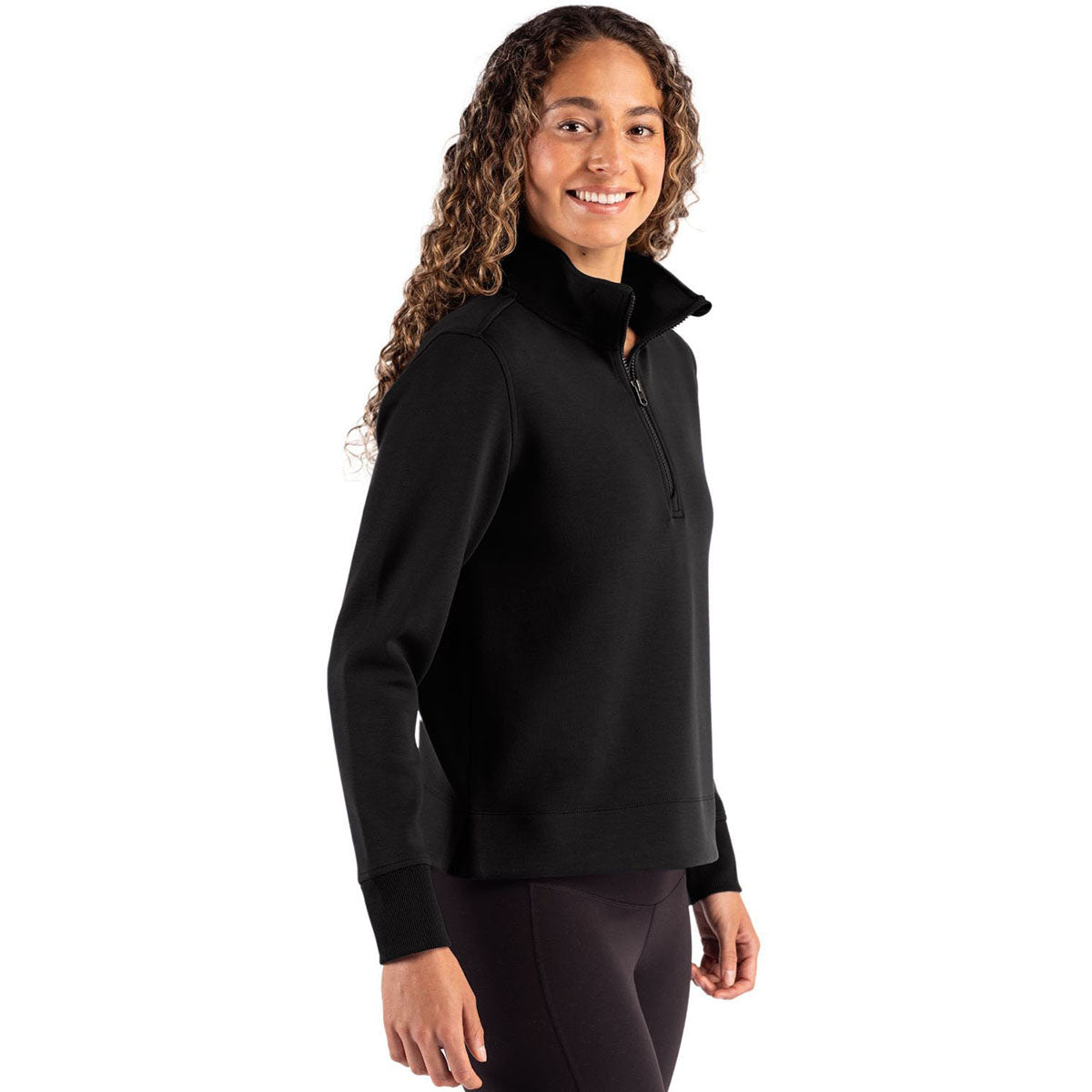 Cutter & Buck Women's Black Roam Epic Versatility Quarter Zip Pullover