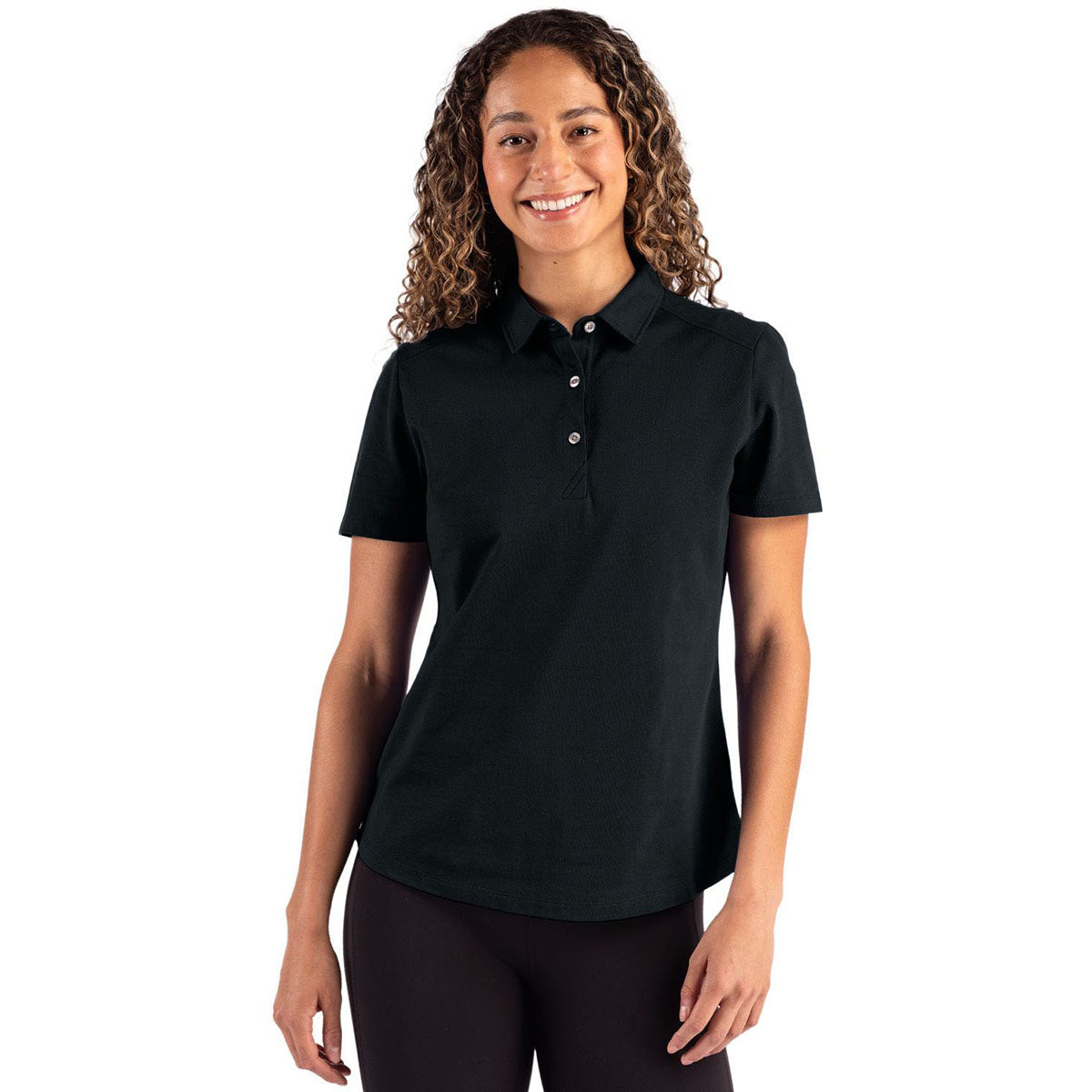Cutter & Buck Women's Black Advantage Refresh Epic Confidence Recycled Tri-Blend Pique Polo