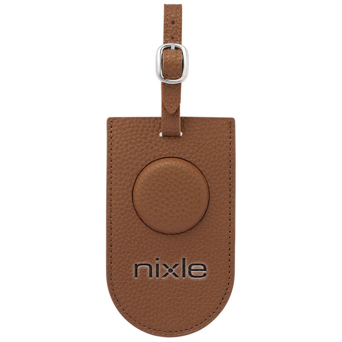 Leeman Tan Pebble Grain AirTag Luggage Tag